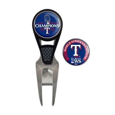 WinCraft Texas Rangers 2023 World Series Champions Divot Repair Tool and Ball Markers Set