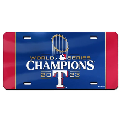 WinCraft Texas Rangers 2023 World Series Champions Laser-Cut Acrylic License Plate