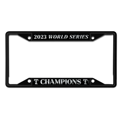 WinCraft Texas Rangers 2023 World Series Champions Blackout Metal Laser-Cut License Plate Frame