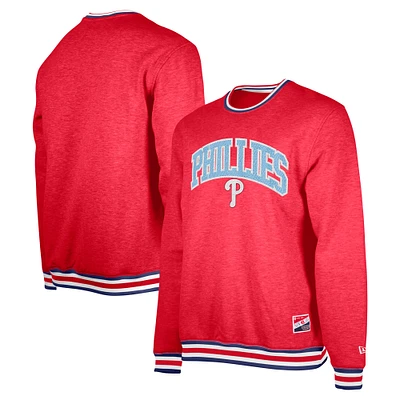 Men's New Era Red Philadelphia Phillies Father's Day Pullover Sweatshirt