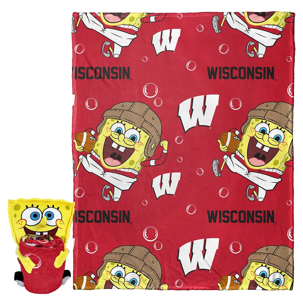 The Northwest Group Wisconsin Badgers Spongebob Squarepants Hugger Blanket