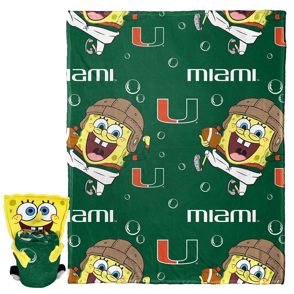 The Northwest Group Miami Hurricanes Spongebob Squarepants Hugger Blanket