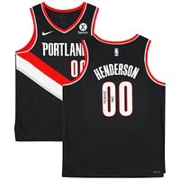 Scoot Henderson Portland Trail Blazers Autographed Black Nike Icon Edition Swingman Jersey with "2023 #3 Pick" Inscription