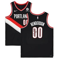 Scoot Henderson Portland Trail Blazers Autographed Black Nike Icon Edition Swingman Jersey with "2023 #3 Pick" and "Rip City" Inscriptions - Limited Edition of 23