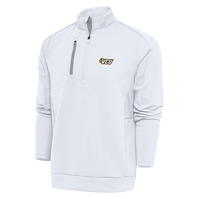 Men's Antigua  White VCU Rams Generation Quarter-Zip Pullover Top