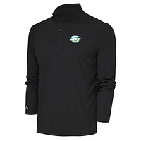 Men's Antigua  Charcoal Southern University Jaguars Tribute Quarter-Zip Pullover Top