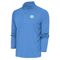 Men's Antigua Light Blue Southern University Jaguars Tribute Quarter-Zip Pullover Top