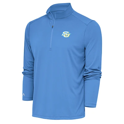Men's Antigua Light Blue Southern University Jaguars Tribute Quarter-Zip Pullover Top