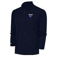Men's Antigua  Navy Wellesley Blue Tribute Quarter-Zip Pullover Top