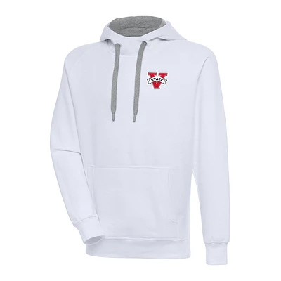 Men's Antigua  White Valdosta State Blazers Victory Pullover Hoodie