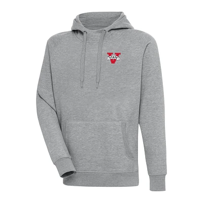 Men's Antigua  Heather Gray Valdosta State Blazers Victory Pullover Hoodie