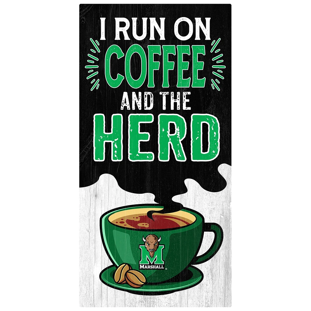 Marshall Thundering Herd 6" x 12" Coffee Wall Art
