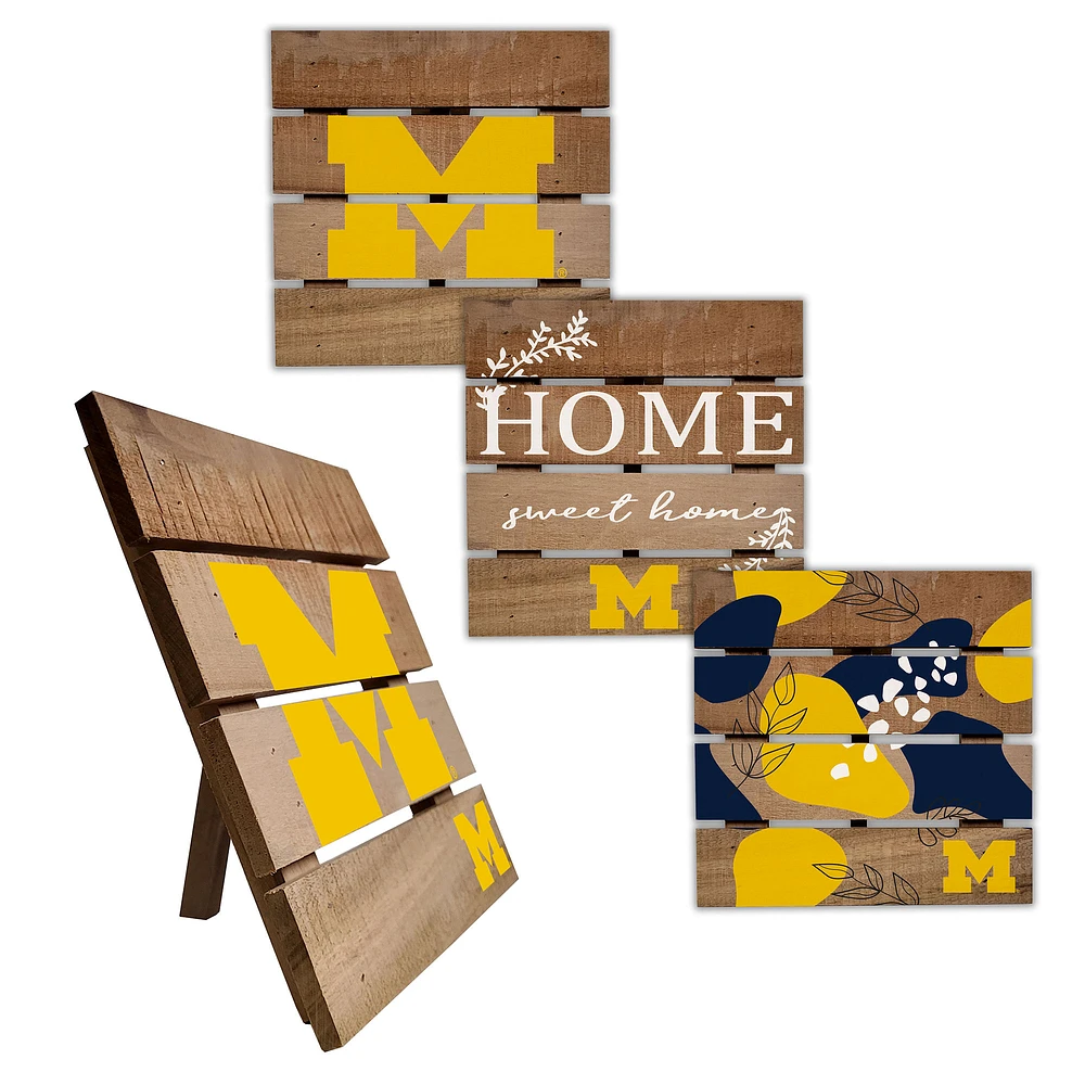 Michigan Wolverines Four-Piece Hot Plate Set