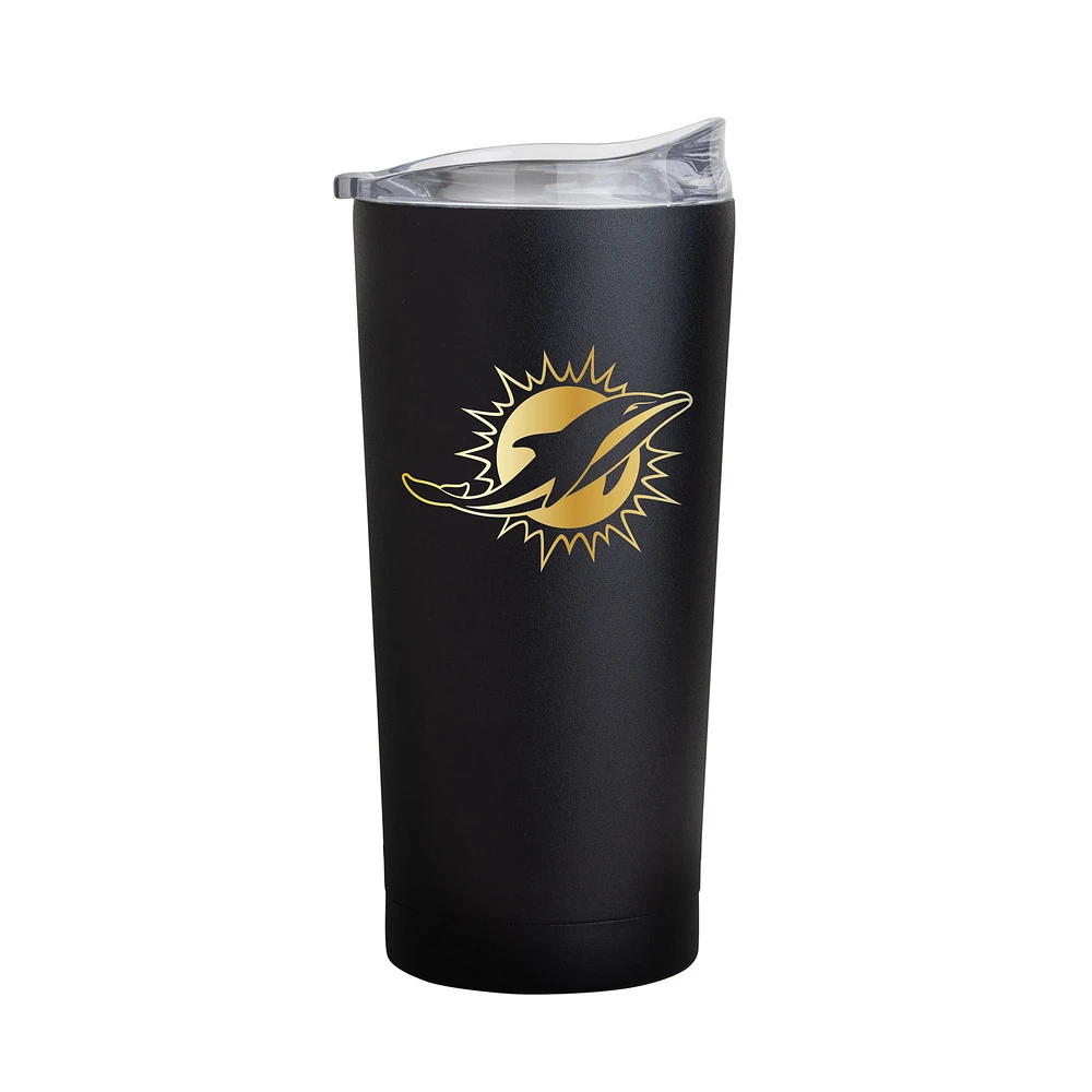 Miami Dolphins Black Foil 20oz. Powder Coat Tumbler