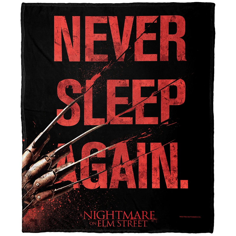 The Northwest Group A Nightmare on Elm Street 50" x 60" Never Sleep Again Silk Touch Throw Blanket