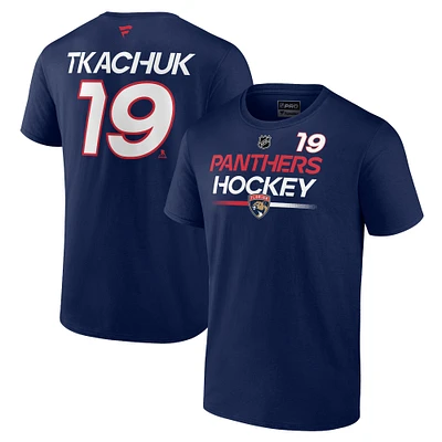 Men's Matthew Tkachuk Navy Florida Panthers Authentic Pro Prime Name & Number T-Shirt