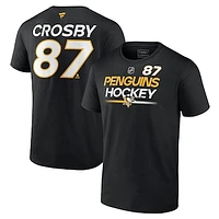 Men's Fanatics Sidney Crosby Black Pittsburgh Penguins Authentic Pro Prime Name & Number T-Shirt