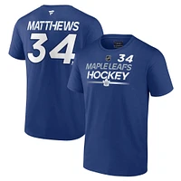 Men's Fanatics Auston Matthews Blue Toronto Maple Leafs Authentic Pro Prime Name & Number T-Shirt