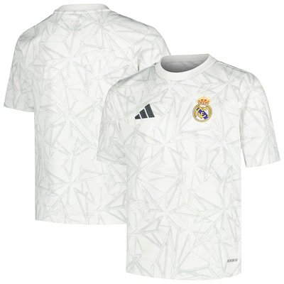 Youth adidas White Real Madrid 2024/25 Pre-Match Top