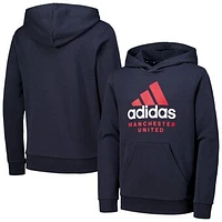 Youth adidas Gray Manchester United DNA Pullover Hoodie