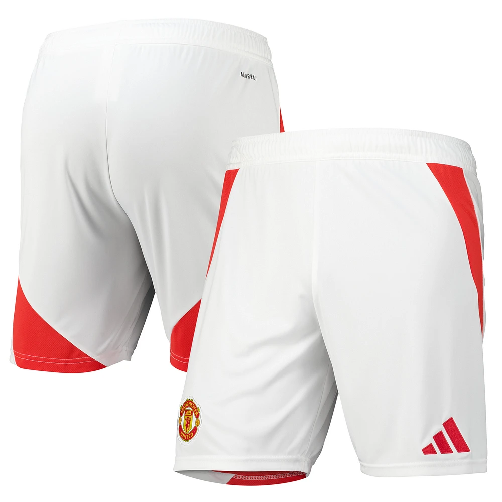 Men's adidas White Manchester United 2024/25 Home Replica AEROREADY Shorts