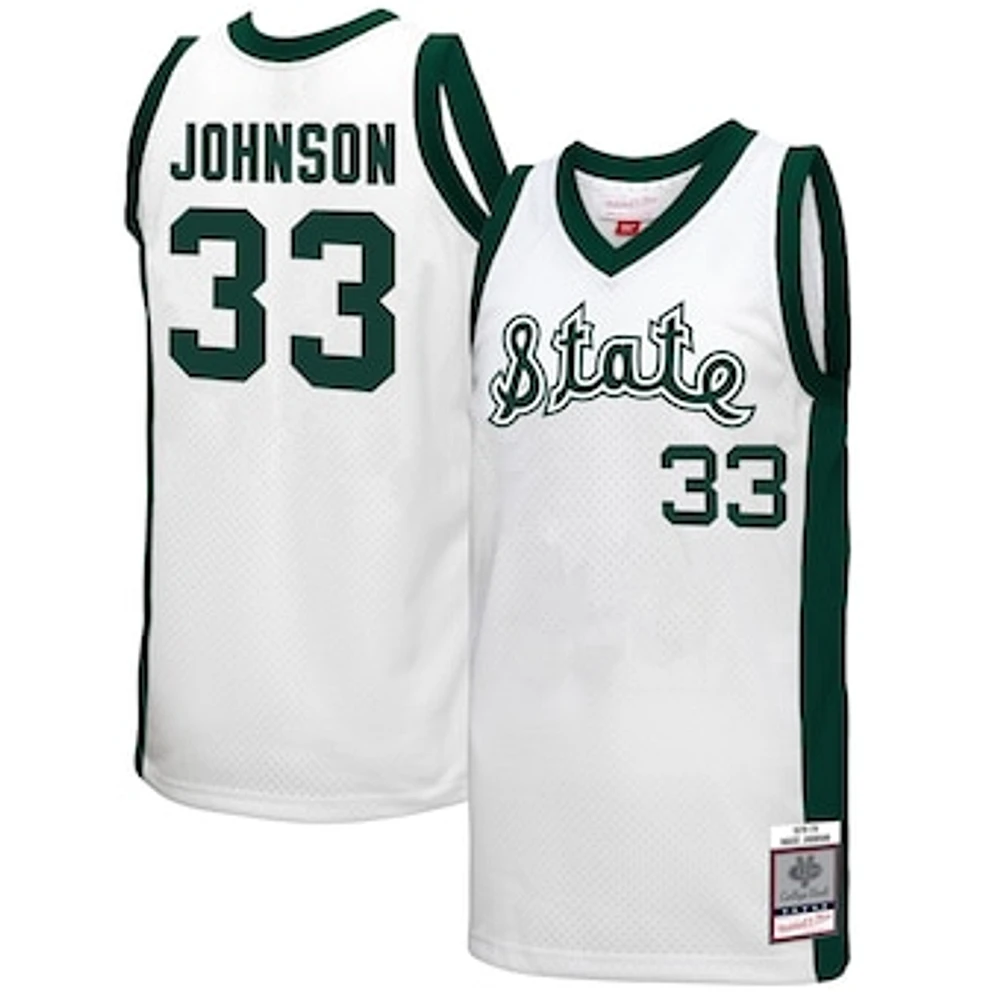 Men's Mitchell & Ness Magic Johnson White Michigan State Spartans 1978 Swingman Throwback Jersey