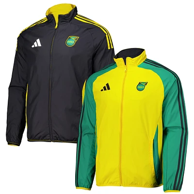 Men's adidas Yellow Jamaica National Team 2024 Reversible Anthem Full-Zip Jacket