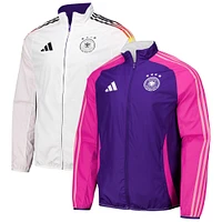 Men's adidas Purple/White Germany National Team 2024 Reversible Anthem Full-Zip Jacket