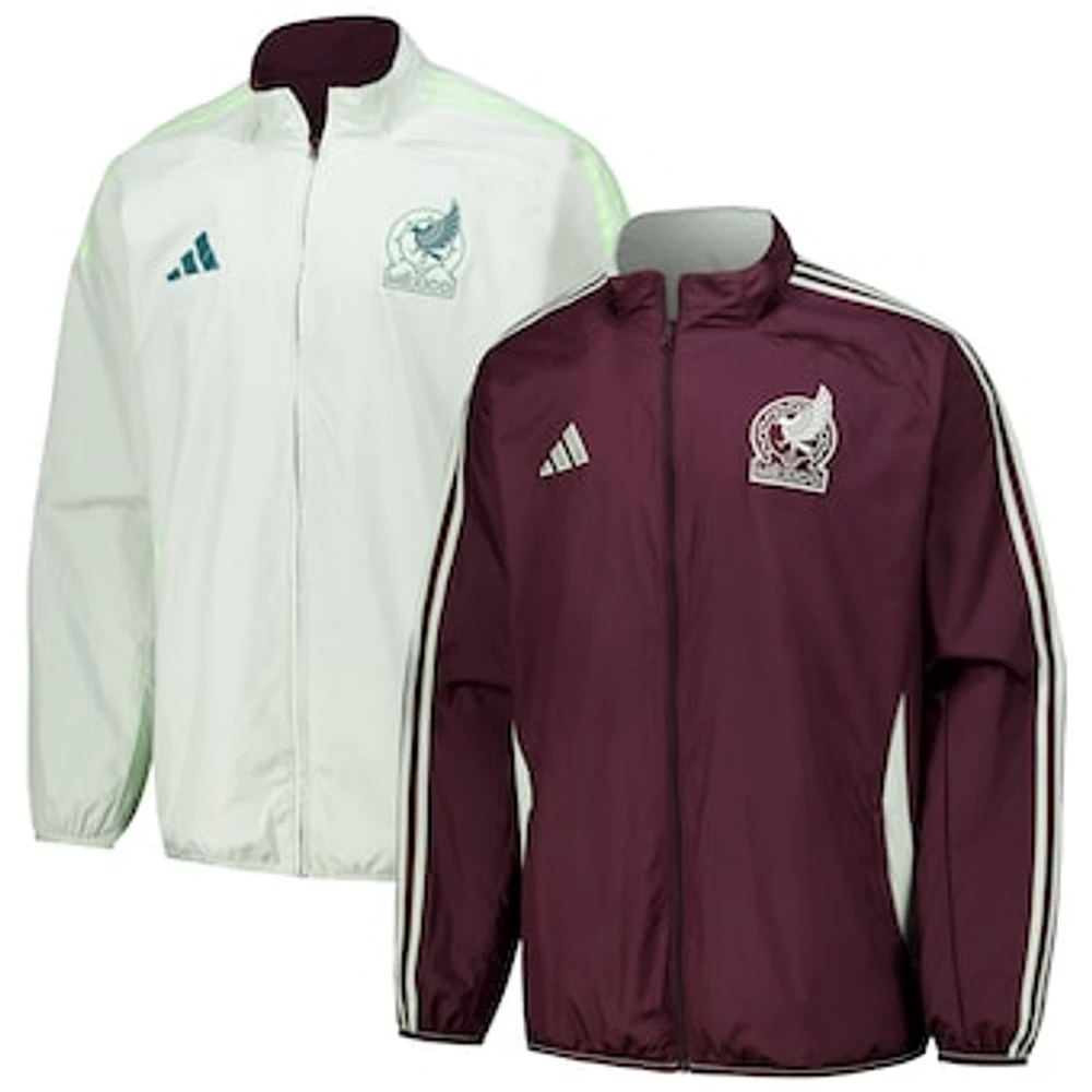 Men's adidas Maroon Mexico National Team 2024 Reversible Anthem Full-Zip Jacket