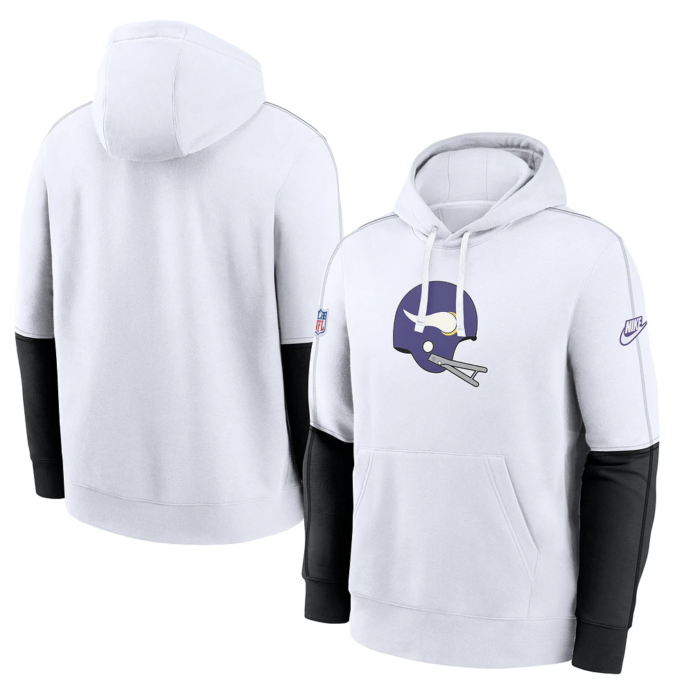 Men's Nike White Minnesota Vikings Alternate Logo Club Pullover Hoodie