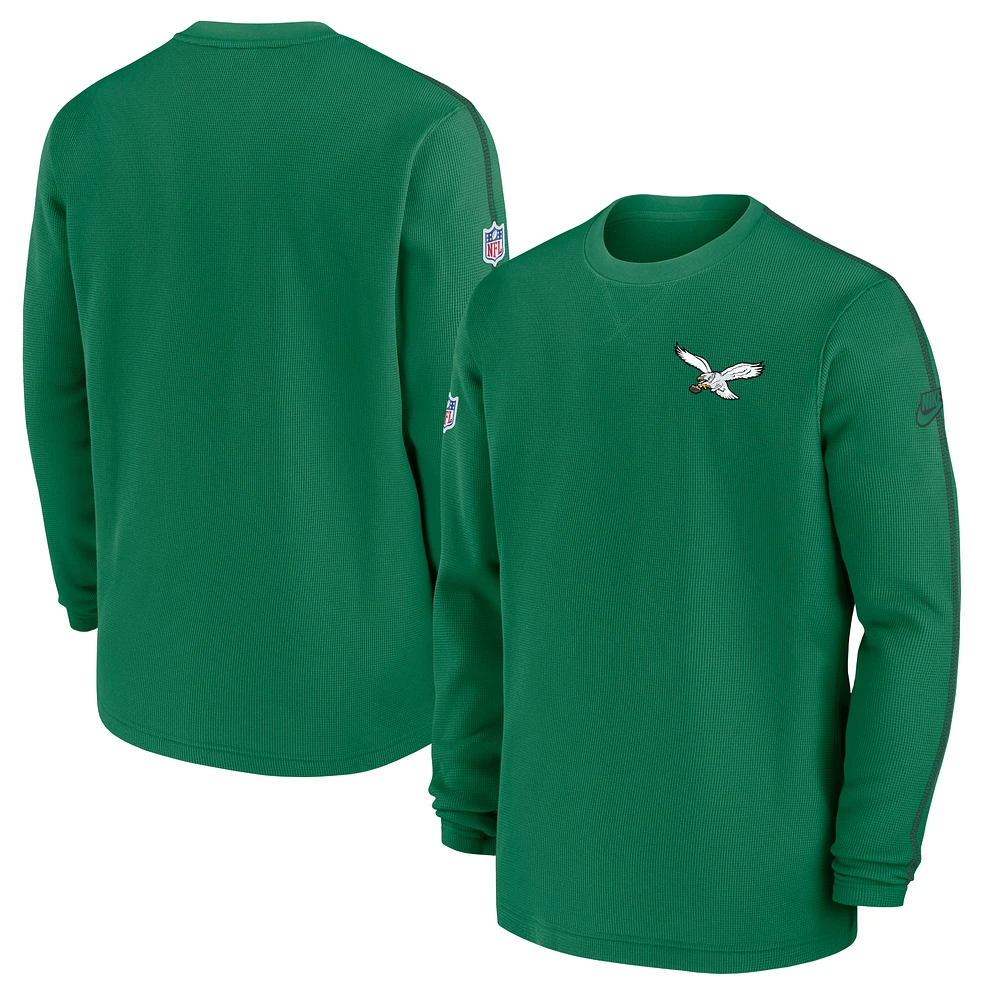 Men's Nike Kelly Green Philadelphia Eagles Alternate Logo Coach Long Sleeve Top