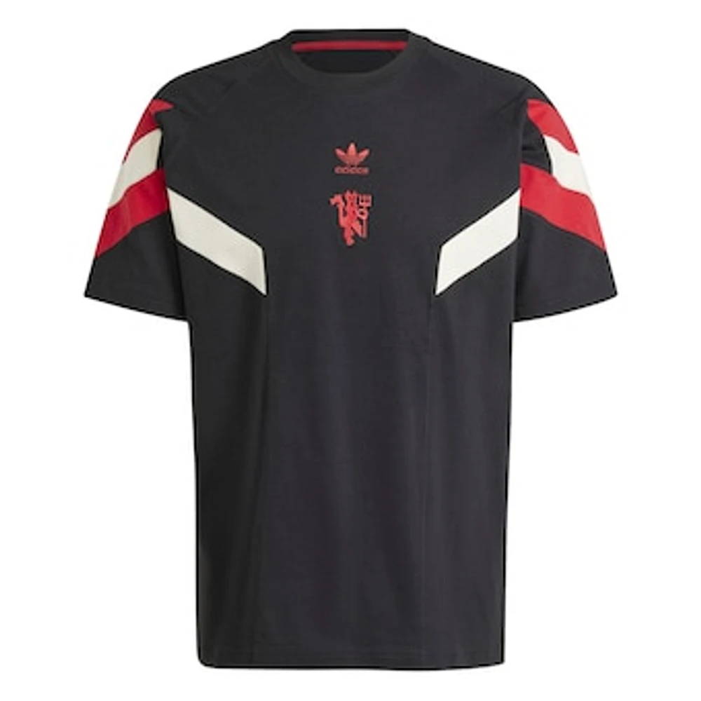 Men's adidas Originals Black Manchester United Lifestyler T-Shirt