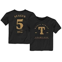 Toddler Fanatics Corey Seager Black Texas Rangers 2023 World Series Champions Name & Number T-Shirt