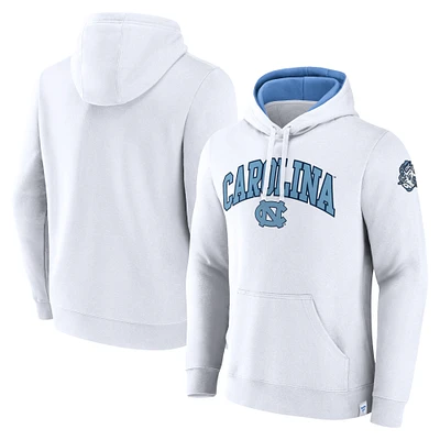 Men's Fanatics White North Carolina Tar Heels Arch & Logo Pullover Hoodie