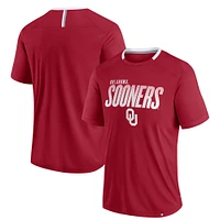 Men's Fanatics Crimson Oklahoma Sooners Defender Fade Slant T-Shirt