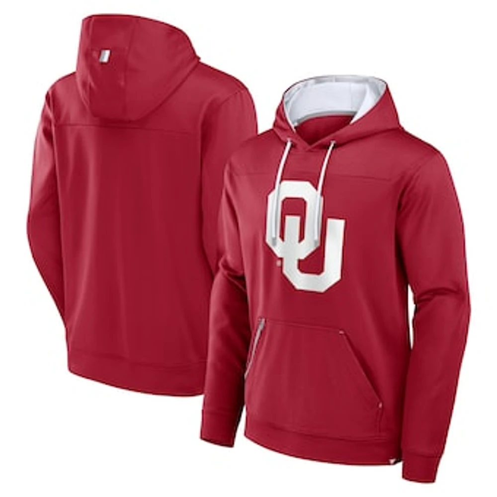 Men's Fanatics  Crimson Oklahoma Sooners Defender Dot Faded Primary Pullover Hoodie