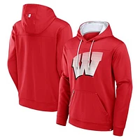 Men's Fanatics Wisconsin Badgers Defender Dot Faded Primary Pullover Hoodie