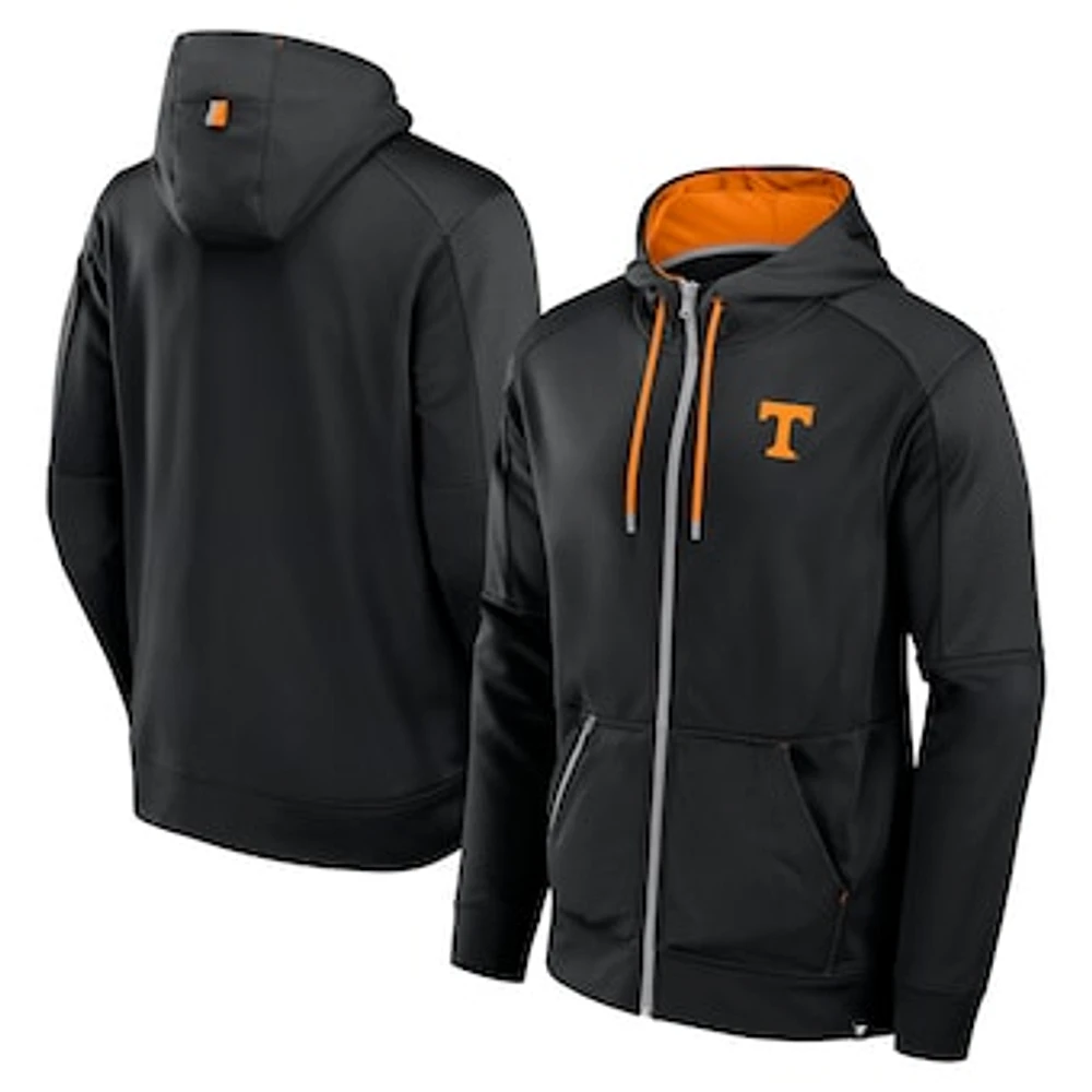 Men's Fanatics Black Tennessee Volunteers Defender Full-Zip Hoodie