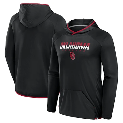 Men's Fanatics Black/Crimson Oklahoma Sooners Transitional Hoodie T-Shirt