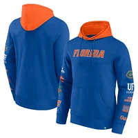 Men's Fanatics  Royal/Orange Florida Gators Color Block Badge Fleece Pullover Hoodie