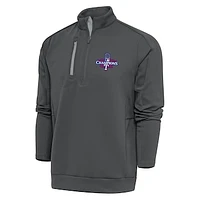 Men's Antigua  Charcoal Texas Rangers 2023 World Series Champions Generation Quarter-Zip Pullover Top