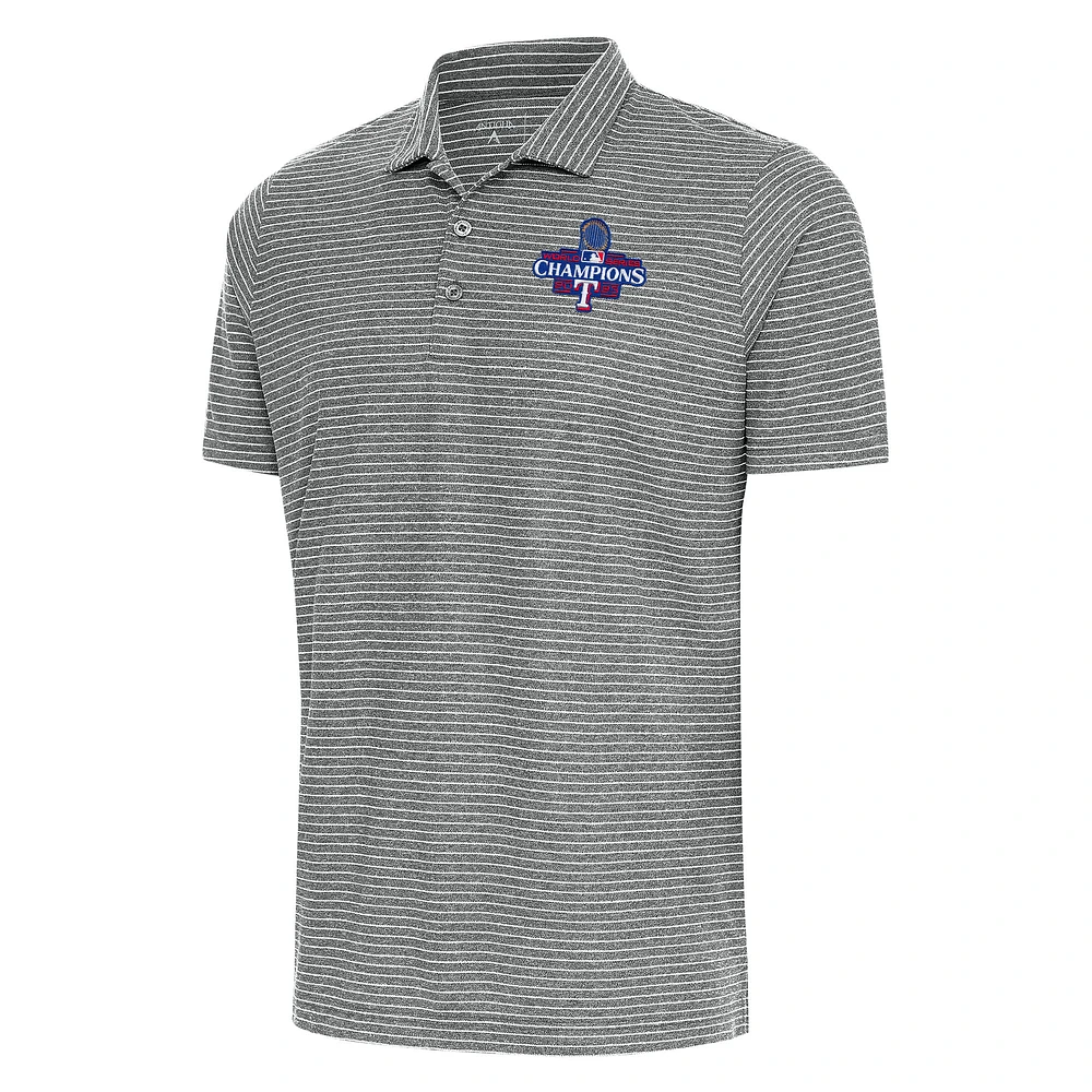 Men's Antigua  Heather Gray Texas Rangers 2023 World Series Champions Esteem Polo