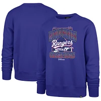 Men's '47 Royal Texas Rangers 2023 World Series Champions Playoff Headline Crew Neck Sweatshirt