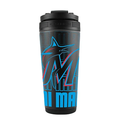 Miami Marlins 26oz. 4D Stainless Steel Shaker Bottle