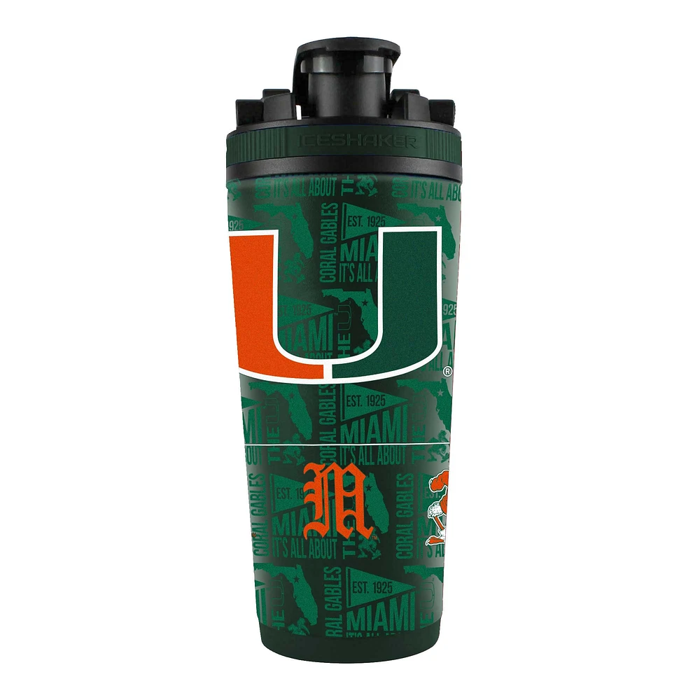 Miami Hurricanes 26oz. 4D Stainless Steel Shaker Bottle