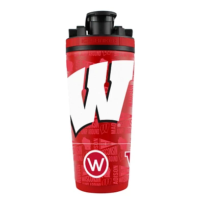 Wisconsin Badgers 26oz. 4D Stainless Steel Shaker Bottle