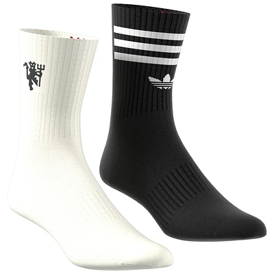 Unisex adidas Originals Cream/Black Manchester United Lifestyler Two-Pack Crew Socks Set