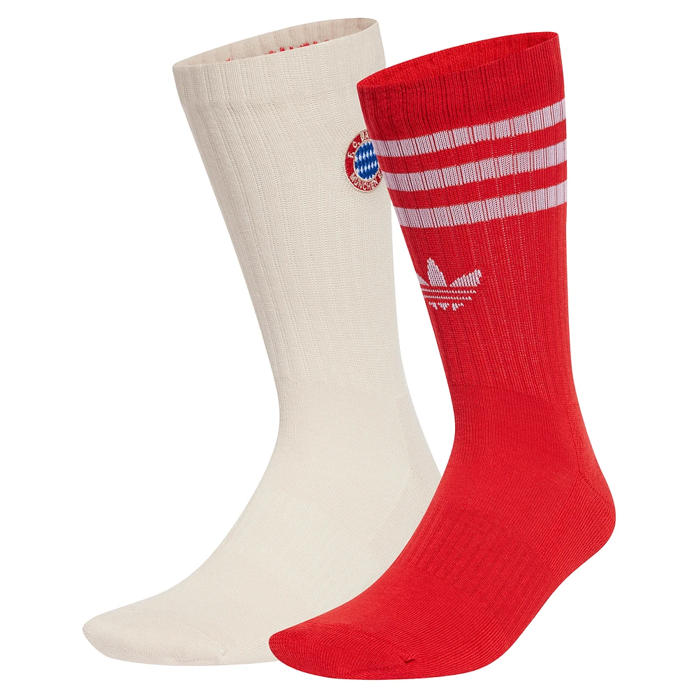 Unisex adidas Cream/Red Bayern Munich Lifestyler Two-Pack Crew Socks Set