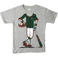 Youth Wes & Willy Gray Miami Hurricanes Baseball Player T-Shirt