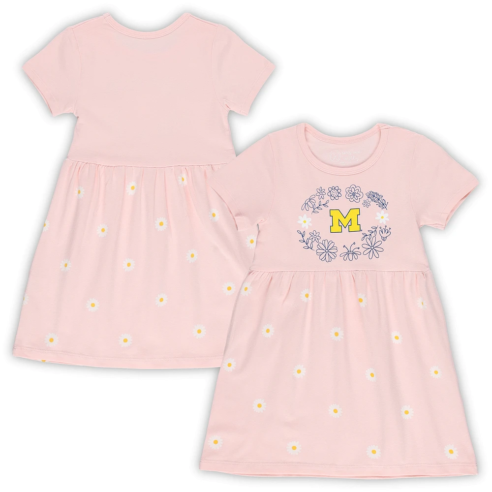 Girls Toddler Wes & Willy Pink Michigan Wolverines Daisy Dress